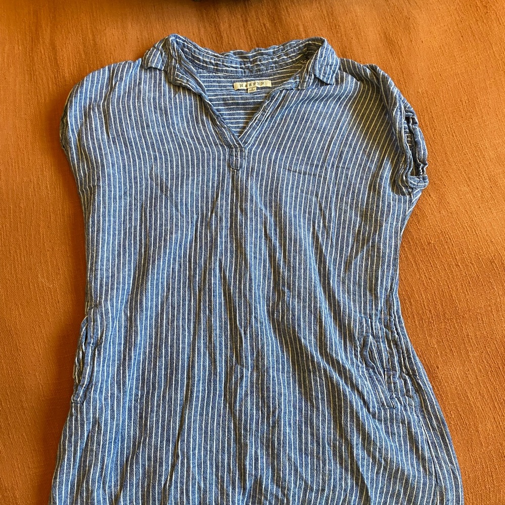 Blue and White Striped Vici Dress